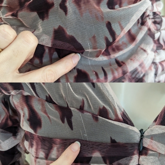 ZARA ruched printed mini dress Large - Picture 5 of 16